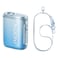JISULIFE Portable Neck Fan, 100-Speed Adjustable 40000 RPM Personal Mini Necklace Wearable Belt Fan, 16H Rechargeable Battery 4500mAh with LED Display for Outdoor Travel Camping Gifts- Blue