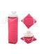 Collapsible Water Bottles 600ml Silicone Folding Cup Leakproof Valve Reusable BPA Free Tumbler   Lightweight Foldable Travel Water Bottle for Gym Camping Hiking Travel Sports -Pink