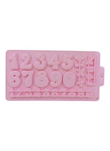 Silicone Number Shape Chocolate Cake Mold, Pink Silicone Mould