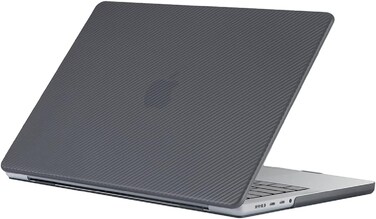 Hard Shell Case Cover Compatible with MacBook Pro 14-Inch Release 2024/2023/2022/2021 Model:- M3 A2918/A2992, M2 A2779, M1 A2442 Pro/ Max Chip with Touch ID, Black Carbon Fiber Texture