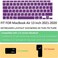 EU/UK Layout Ultra Thin Russian English Language Silicone Keyboard Skin Cover &amp; Screen Protector For MacBook Air 13-Inch 2020 with Retina Display and Touch ID, Model A2179/A2337 M1 Chip, Purple