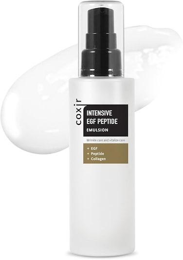 COXIR Intensive EGF Peptide Emulsion[100ml/3.38 fl.oz] Wrinkle Toner for Face with Peptide Filtrate for Dull and Damaged Skin, Not Tested on Animals, No Parabens, Korean Skincare