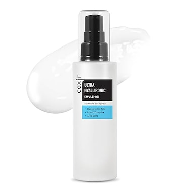 Coxir Ultra Hyaluronic Emulsion Llong-Lasting Hydration Facial Moisturizer For Sensitive,Dry, Dehydrated Skin L Lightweight Texture With Hyaluronic Acid, Collagen &amp; Plant Complex 19 (3.38 Fl.Oz]