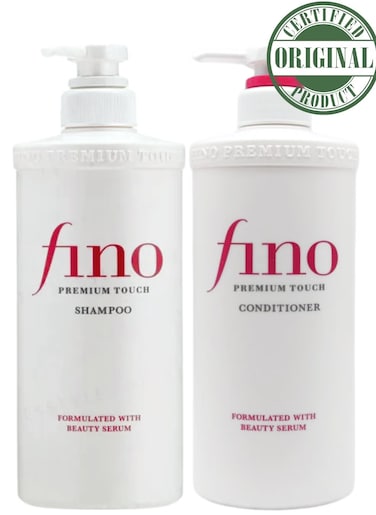 Fino Shiseido Fino Premium Touch Moist Shampoo &amp; Conditioner Set 550ml &ndash; Deep Moisturizing and Nourishing Hair Care Bundle for Dry and Damaged Hair
