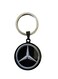 Mercedes-Benz Logo Keychain &ndash; Round Black Metal Design with Iconic Silver Star Emblem &ndash; Elegant and Durable Car Key Ring Accessory for Mercedes Owners and Luxury Auto Enthusiasts