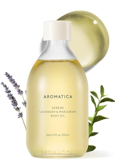 Aromatica Serene Body Oil Lavender &amp; Marjoram - 100ml / 3.38 Fl. Oz - Aromatherapy Massage Oil
