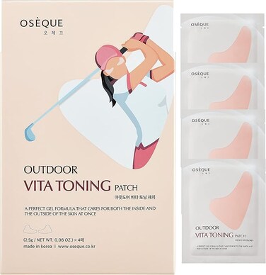 OSEQUE Vita Toning Golf Patch &ndash; Under Eye Patches for Sun Protection and UV Block &ndash; Golf Korean Stickers for Men and Women &ndash; Soft Gel Face Shield Patches with Cooling Effect (4 Pair (Pack of 1))