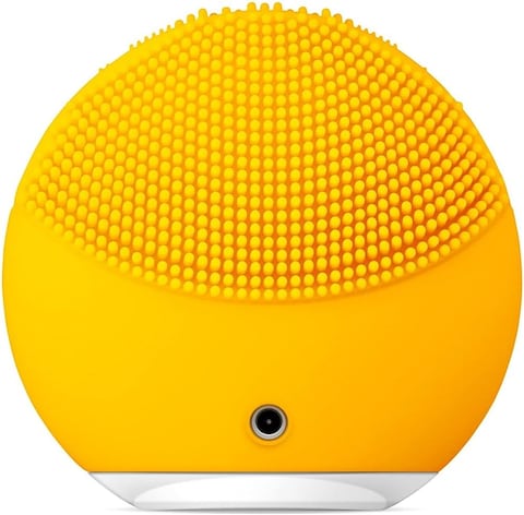 Electric USB Rechargeable Silicone Face Cleanser and Massager Brush, Ultra Soft Hygienic Silicone Facial Cleansing Brush for Every Type Skin, Yellow Sunflower
