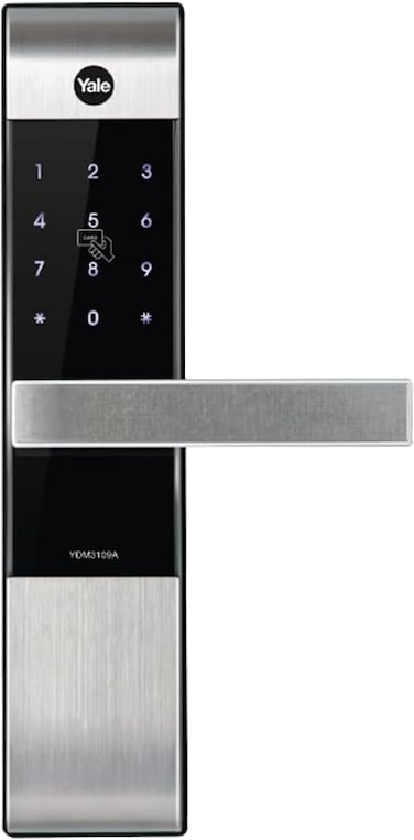 Yale Smart Lock YDM3109A, with Pin code, RIFD card and mechnical key for keyless home entry. Auto locking and emergency power supply
