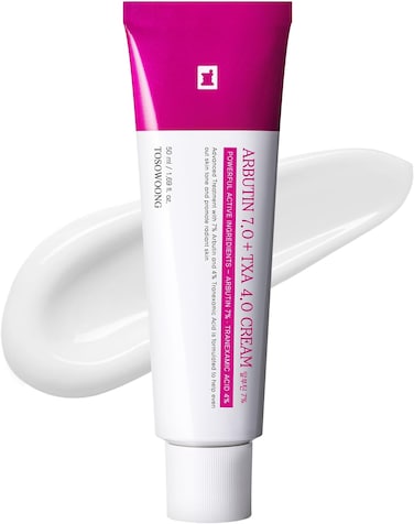TOSOWOONG Arbutin 7% + Tranexamic Acid 4% Cream, 70,000ppm Arbutin, 40,000ppm TXA, Niacinamide, Glutathione, Supports Even Skin Tone, Enhances Skin Clarity, Korean Skin Care, 50ml, 1.69 fl.oz