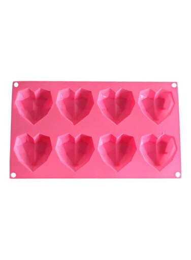 Heat-Resistant 3D Heart Shape Cake Mold, Pink Silicone Baking Mould