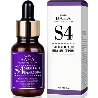 Cos De BAHA Salicylic Acid 4% Exfoliating Facial Serum with Niacinamide, 1 Fl Oz (30ml)