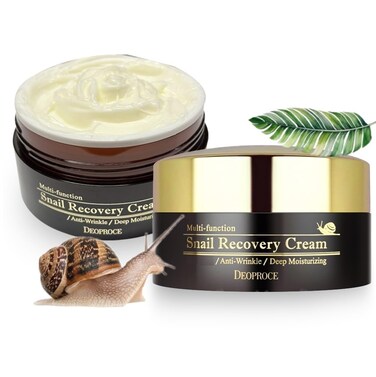 Deoproce Snail Recovery Cream Snail Mucus Effect, Korean Skin Care, Multi functional Face Snail Mucin Cream, Anti wrinkle, Deep moisturizing Korean Day Cream