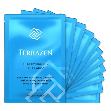 Korean AQUA Face Sheet Mask with Hyaluronic Acid - Natural Beauty Skincare For All Skin Types - Hydrating &amp; Moisturizing