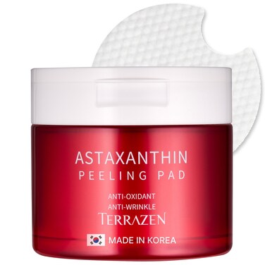 Korean Face Skin Care Astaxantin Peeling Pads - Anti Aging &amp; Rejuvenating with Peptide Amino Acid Gentle Peel Facial Pads