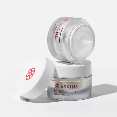 6SKINS&reg; Aqua Gel Moisturizer Face with 2% Niacinamide and Ceramides, Daily Facial Korean Moisturizer for Plumping Skin, Strengthen Barrier and Intense Hydration for Glowing Skin, Non-Greasy 50ML