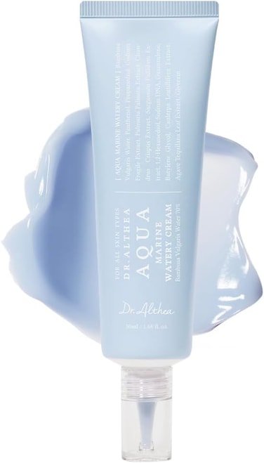 Dr.Althea Aqua Marine Watery Cream, Daily Face Moisturizer for All Skin Types, Deep Hydration Face Cream with Hyaluronic Acid, Vegan Korean Skincare, 50ml