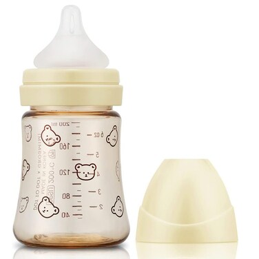 زجاجة رضاعة للأطفال من نوع Grosmimi PPSU، خالية من مادة BPA (6 أونصة، لون ذهبي نقي)