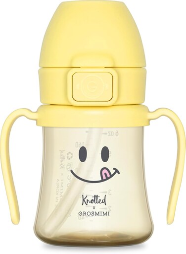 جروسميمي كوب بغطاء قلاب مضاد للانسكاب من اكس نوتد، مصنوع من البولي يوريثين الحراري والبولي بروبيلين والبولي فينيل كلورايد والبيسفينول ايه، مع شفاطة من المرحلة الثانية للاطفال الصغار (سمايل 6 اونصة)