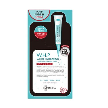 Mediheal W.H.P White Hydrating Charcoal-Mineral Mask, Infused With Charcoal &amp; Minerals, Whitening, 10's, 25 ml