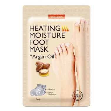 PUREDERM HEATING MOISTURE FOOT MASK ARGAN OIL  1PAIR