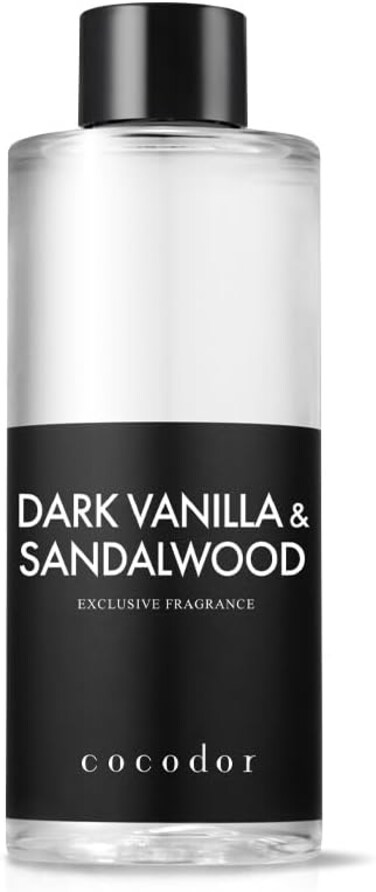 COCODOR Reed Diffuser Oil Refill/Dark Vanilla&amp;Sandalwood /6.7oz(200ml)/1 Pack/Aroma Therapy, Home Fragrance, Scented Oils for Bathroom