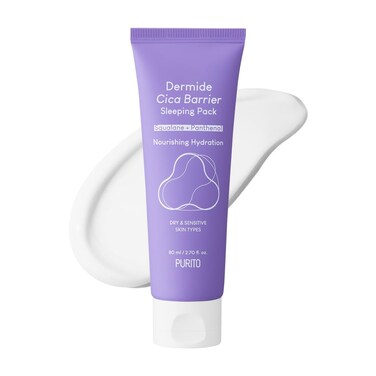 PURITODermide Cica Barrier Sleeping Pack 2.7 fl.oz / 80ml ceramide and centella, night cream, sensitive type, moisture pack