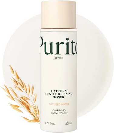 PURITO Oat PDRN Gentle Refining Toner 200 ml 6.76 fl.oz, Korean Oat Exfoliating Toner 99% Pure Oat PDRN, Hydrating &amp; Clarifying Formula for Acne-Prone Skin, Vegan, Non-Comedogenic, Gentle Daily Use