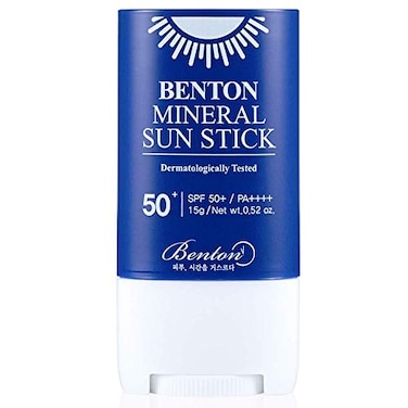 Benton Mineral Sun Stick SPF50+/PA++++ 15G, UV Protection, No White Cast, Long Lasting, Skin Irritation Tested, Tested For Infant Use, Safe Korean Sunscreen, Soft &amp; Smooth Finish, Face &amp; Body Sun