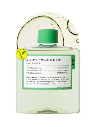 FULLYGreen Tomato Toner, Pore Tightening with 95% Green Tomato Extract and VIT C, Skin Soothing and Hydrating, Fragrance Free, Vegan &amp; Dermatologically Tested, 8.45 fl.oz