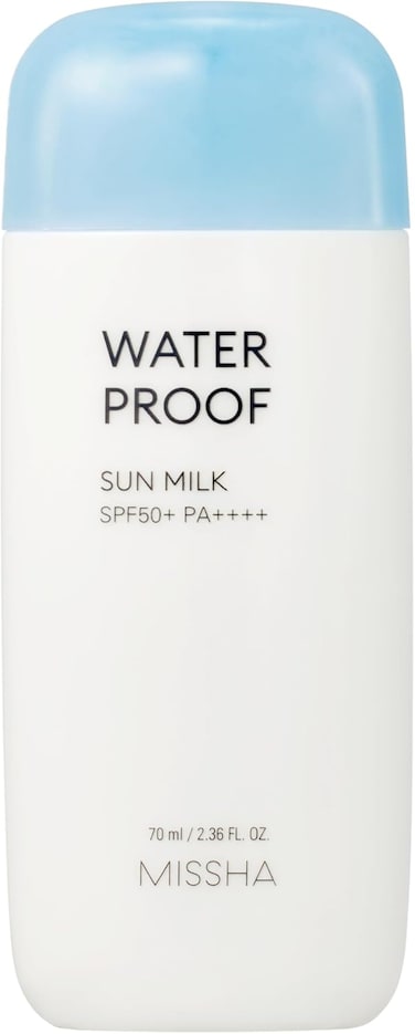 Missha All-Around Safe Block Waterproof Sun Milk SPF50+ PA++++, For Broad-Spectrum Protection, Leaves Skin Soft &amp; Matte Finish, 70ml