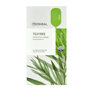Mediheal Teatree Essential Mask, Infused With Teatree Active, Calming, 10's, 25 ml
