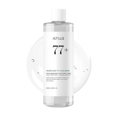 Anua Heartleaf 77 Soothing Toner, Moisturizing &amp; Calming Facial Toner For Glass Skin, Panthenol, Hyaluronic Acid, Hydration For Sensitive Skin, Vegan, Korean Skin Care, Daily Toner, 500ml / 16.9 Fl.Oz