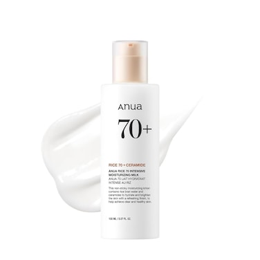 ANUARice 70 Intensive Moisturizing Milk, Lotion for Deep Hydration and Nourishing, Glowy Glass Skin, Rice Water, Niacinamide, Ceramides, Lightweight, Korean Skincare, 150ml/ 5.07 fl.oz.