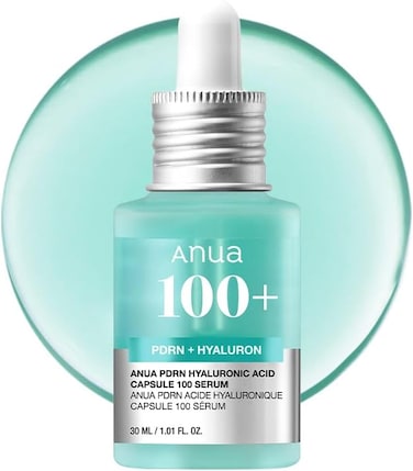 Anua PDRN Hyaluronic Acid Capsule 100 Serum, Radiant Face Serum, Hyaluronic Acid, Hydration, Moisture Plumping effect, Natural color, Fragrance free, Korean Skincare, 30ml