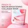ANUA Peach 70 Niacin Brightening Collagen Mask, Overnight Face Mask for Glass Skin, Niacinamide, Collagen Facial Mask, Glow up with Hydration, Natural Color, Korean Skin Care (38g, 4ea)