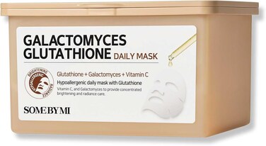 Some By Mi Galactomyces Glutathione Daily Mask - With Glutathione + Galactomyces + Vitamin C, Concentrated Brightening &amp; Radiance Care, 30 Sheets, 11.8Oz