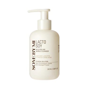 SOME BY MI Lacto Soy Mild Bubble Peeling Cleanser - Helps Restoring A Smooth Skin - Eliminating Skin Impurities - Rich Bubble Gently Cleanse The Delicate Skin - 180Ml