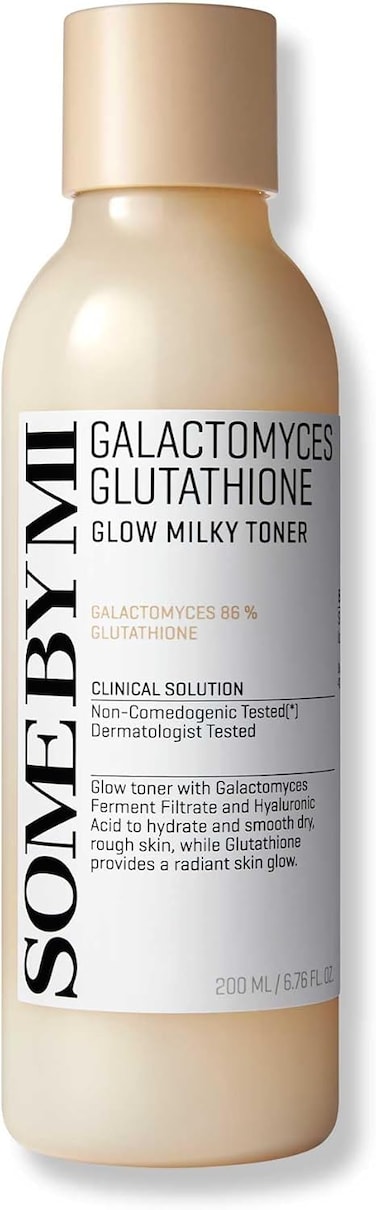 Some By Mi Galactomyces Glutathione Glow Milky Toner - 200ml - Brightening Milk Toner With Vitamin C &amp; Glutathione - For Even Glow - Korean Skin Care