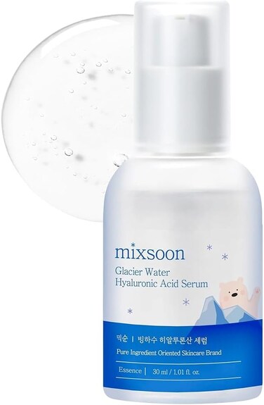 Mixsoon Glacier Water Hyaluronic Acid Serum - 30ml, Deep Hydration &amp; Barrier Strengthening, 3 Types Of Hyaluronic Acid, Lightweight, Quick-Absorbing Formula, Alcohol-Free &amp; Vegan