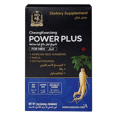 CheongKwanJang Power Plus Korean Red Ginseng + MACA + Octacosanol Tablet 500mg For Men 60's