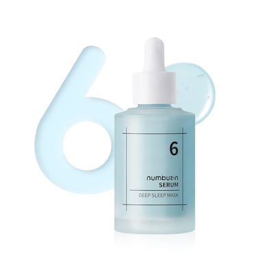 numbuzinNo.6 Deep Sleep Mask Serum, Iceland Glacier Water Serum for Instant and Long-lasting Hydration with Hyaluronic Acid &amp; Niacinamide, Korean Skin Care for Dry Skin, 1.69 Fl Oz