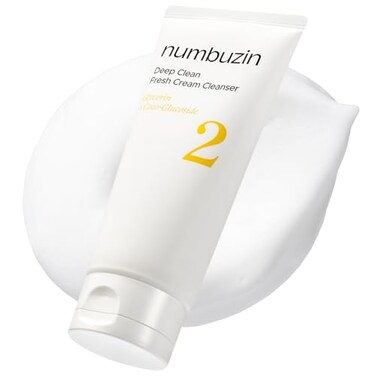 Numbuzin No.2 Deep Clean Fresh Cream Cleanser, 4.05Oz/ 120ml, Whipped Cream Foam, Deep Pore Cleansing, Natural Cleaning Ingredient, Moisturizing