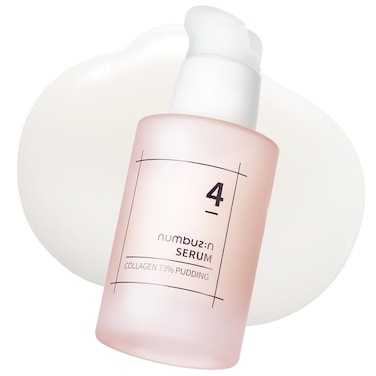numbuzinNo.4 Collagen 73% Pudding Serum, Pudding Serum for Wrinkles, Aging, Dull, Loose Skin, Ultra-Low Molecular Collagen, Elastin, Hyaluronic Acid, Niacinamide, Korean Skin Care, 1.69 Fl Oz