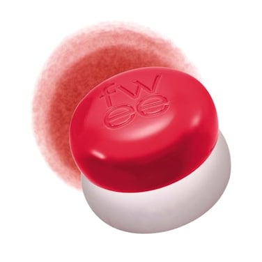 Fwee Blurry Pudding Pot, Airbrushed Blush &amp; Lip, Buildable Pigment, Long-Lasting, Lightweight, Easy To Blend, Natural Soft Matte Finish - Ambitious (Warm Red), 0.17 Oz
