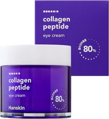 Hanskin Collagen Peptide Eye Cream, 80ml, Advanced Anti-Aging Formula, 80% Collagen Extract &amp; 20% Peptide, Repairs Wrinkles &amp; Fine Lines Around The Eyes