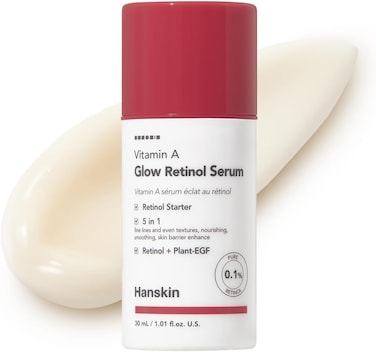 Hanskin 0.1% Pure Retinol Facial Serum For Beginners, Reduce Fine Lines &amp; Wrinkle, Anti Aging Moisturizing Serum, For Smoothing Firming Revitalizing Radiant Glow Skin, Korean Skincare, 30ml/1.01 Fl Oz