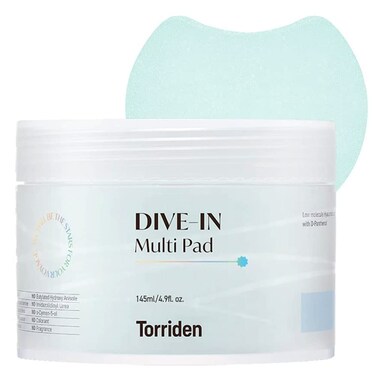 TorridenDIVE-IN Vegan Hyaluronic Acid Toner Pads for Face (80 Pads) Moisturizing Facial Pads for Cooling, Soothing, Hydrating Spot Masking, Alcohol-Free Fragrance-Free No Colorants Cruelty-Free