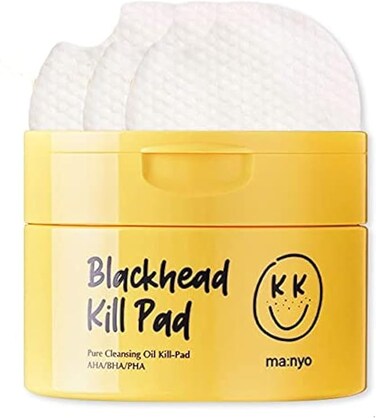 MA:NYO Blackhead Pure Cleansing Oil Kill Pad (50 Sheets), Korean Cleanser, Facial Exfoliant for Blackheads, Enlarged Pores