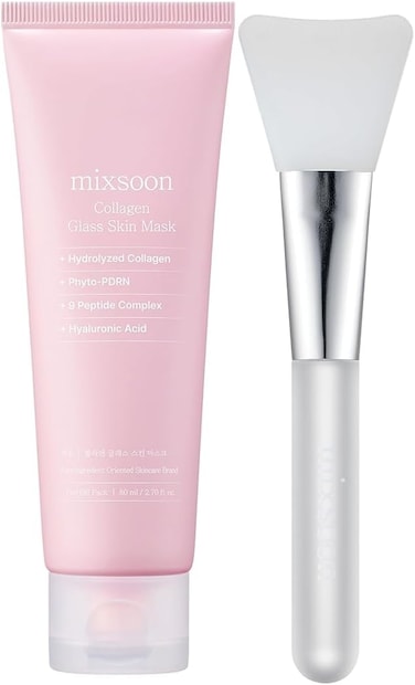 ميكسسون قناع الوجه الزجاجي بالكولاجين للتقشير 2.71 اونصة سائلة / 80 مل كولاجين مرطب، متوهج، مرطب للعناية بالبشرة الزجاجية الكورية